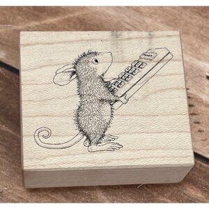 1999 HOUSE MOUSE 356D SURFIN MAXWELL WOOD / RUBBER STAMP STAMPA ROSA TV REMOTE